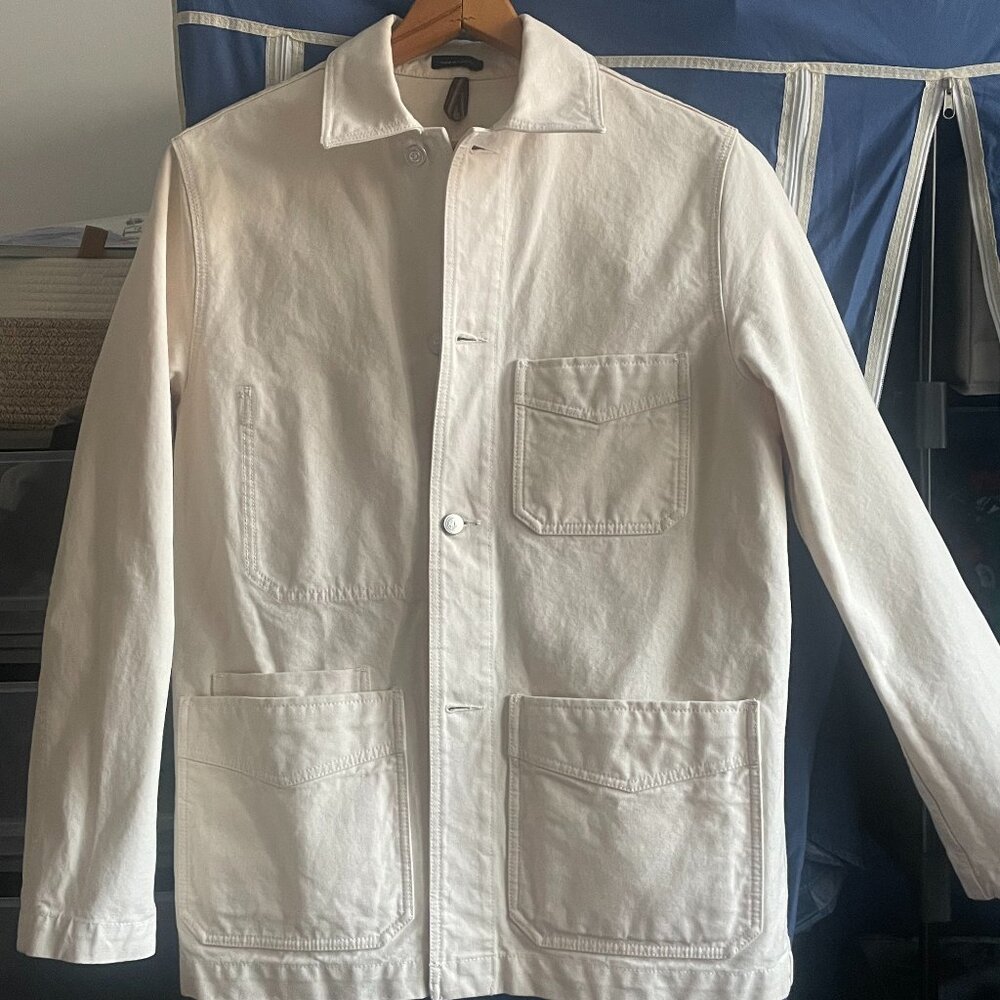 Drake’s Ecru Cotton Duck Canvas Five-Pocket Chore Jacket